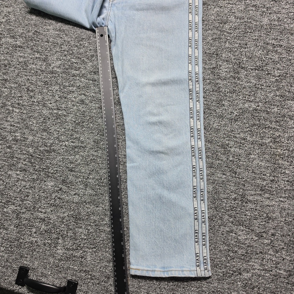 Jeans Levis 29 Womens Light Blue Excellent 501 Premium Side Logo Tape Straight - Picture 11 of 13